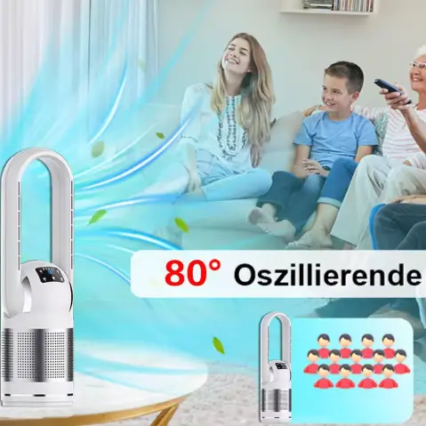 Máy lọc không khí lọc HEPA cho ngôi nhà thông minh đa chức năng với quạt sưởi và quạt làm mát không cánh